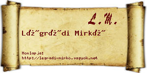 Légrádi Mirkó névjegykártya
